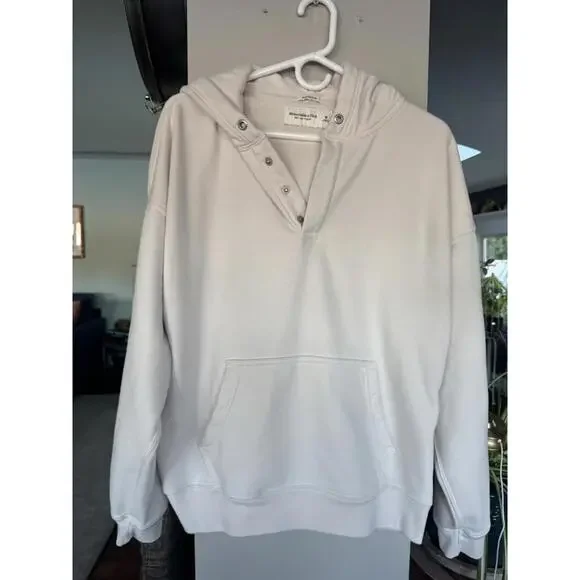 Abercrombie Womens Hoodie oversized med soft A&F fleece fits looser cozy Y2K - Picture 1 of 3